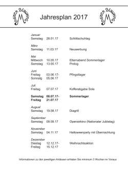 Jahresplan 2017