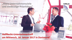 Programm Unternehmertreff Dortmund 18.01.2017