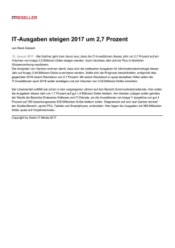 IT-Ausgaben steigen 2017 um 2,7 Prozent