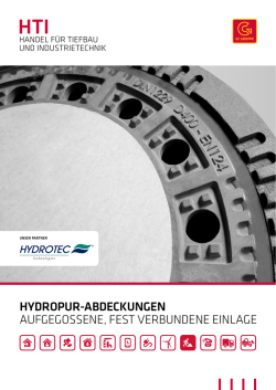hydropur-abdeckungen aufgegossene, fest verbundene einlage