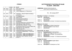 GOTTESDIENSTE PASTORALER RAUM VILLMAR
