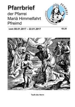 der Pfarrei Mariä Himmelfahrt Pfreimd