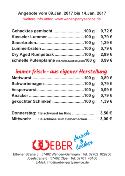 immer frisch - aus eigener Herstellung