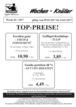 TOP-PREISE! Woche 02 / 2017 / 2009 gültig vom