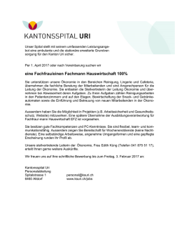 eine Fachfrau/einen Fachmann Hauswirtschaft