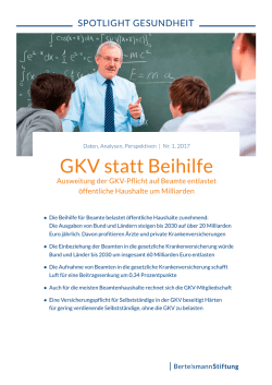 GKV statt Beihilfe - Bertelsmann Stiftung
