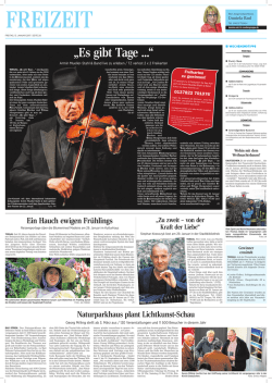 Die TZ-Freizeitseite vom 13. Januar 2017