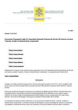 I giovani, la fede e il discerni