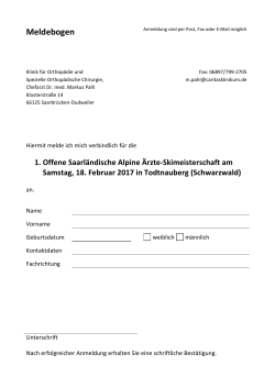 Meldebogen für die 1. Offene Saarländische Alpine Ärzte
