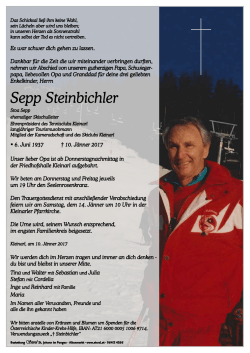 Sepp Steinbichler - Bestattung Sterzl