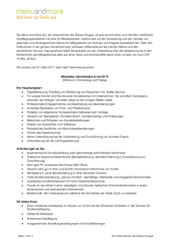 Die Menu and More AG, ein Unternehmen der Eldora