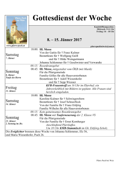 Gottesdienst der Woche