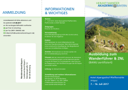 Infoflyer - Wandern und Erleben Allg&auml;u eV