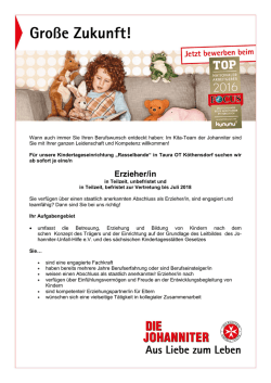 JO-Stellenanzeige "Erzieher"