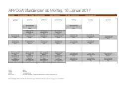 AIRYOGA Stundenplan ab Montag, 16. Januar 2017
