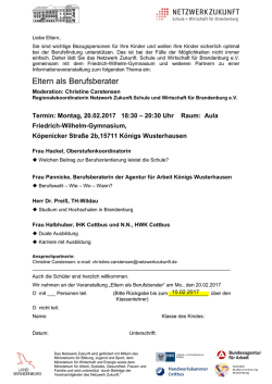 Informationsveranstaltung - Friedrich-Wilhelm