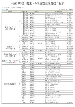 平成29年度 関東ゴルフ連盟主催競技日程表