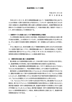 1 高速炉開発について（見解） 平成 29 年 1 月 13 日 原 子 力 委 員 会