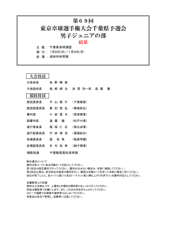 東京卓球選手権大会千葉県予選会 男子ジュニアの部