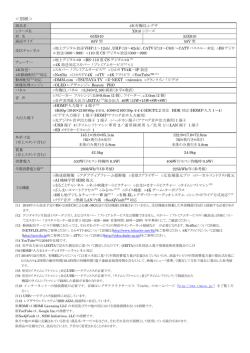 別紙: 液晶テレビ「X910シリーズ」の主な仕様について