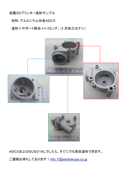 金属3Dプリンター造形サンプル 材料：アルミニウム合金ADC3 造形＋