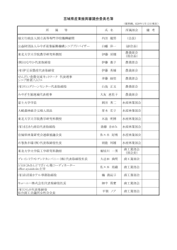 宮城県産業振興審議会委員名簿