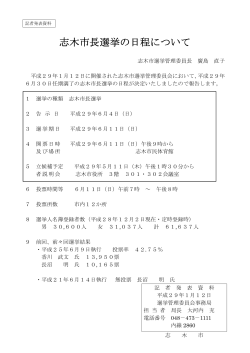 志木市長選挙の日程について