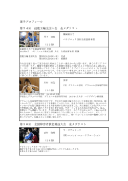 選手プロフィール 第54回 技能五輪全国大会 金メダリスト 第36回 全国