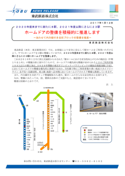 ホームドアの整備を積極的に推進します