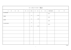 ローカルマスタ一覧表