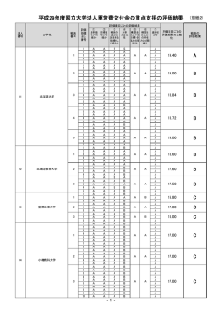 各大学の評価結果（概要） （PDF:383KB）