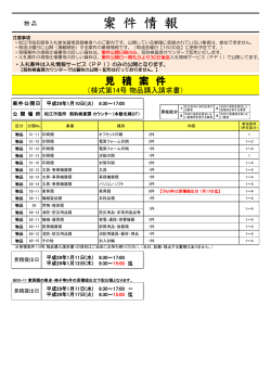 平成29年1月10日公開分入札・見積合わせ案件公開情報（PDF