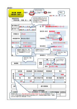 様式第一 特殊車両通行 申請書 （新規・更新） 年 月 日 道路