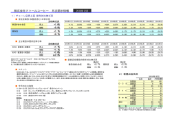 株式会社ドトールコーヒー 月次開示情報