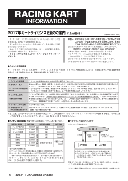 2016年12月12日 JAFスポーツ誌1月号掲載 公示