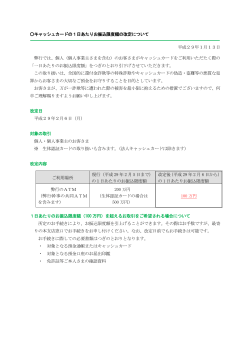 キャッシュカードの1日あたりお振込限度額の改定について 平成29年1月
