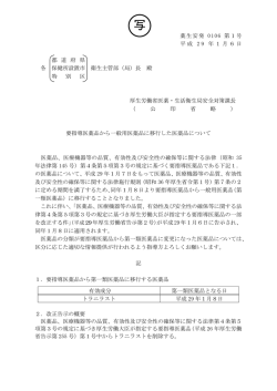 （平成29年1月6日薬生安発0106第1号）