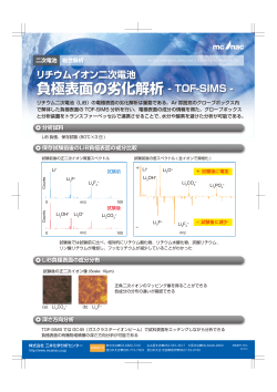 負極表面の劣化解析 - TOF-SIMS -
