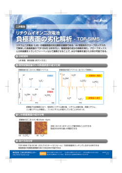 負極表面の劣化解析 - TOF-SIMS -