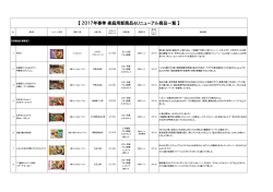 2017年春季  家庭用新商品＆リニューアル商品一覧