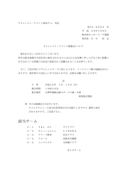 該当チ－ム