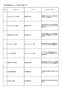 （別紙）職員研修センターが指定する研修一覧