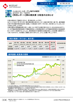 【特別レポート】第83期決算分配金のお知らせ