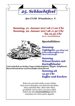 25. Schlachtfest - Posaunenarbeit Bezirk Leonberg