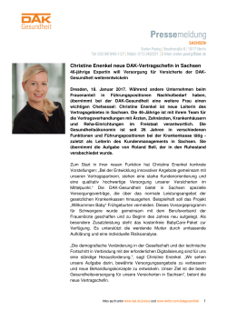 Christine Enenkel neue DAK-Vertragschefin in - DAK