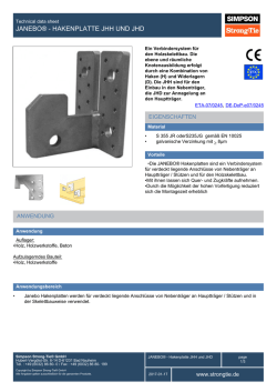 JANEBO&reg; Hakenplatte JHH und JHD - Simpson Strong-Tie