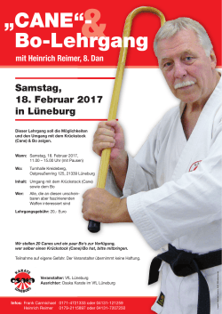 „CANE“- Bo-Lehrgang - Karate Breitensport