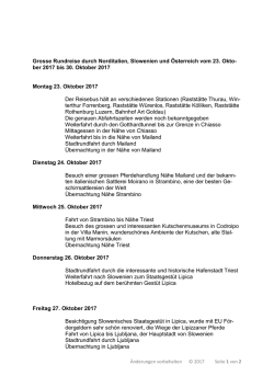 Grosse Rundreise durch Norditalien, Slowenien und Österreich vom