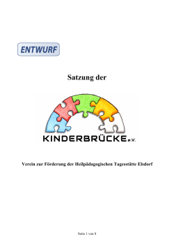 Satzung der - bei der Kinderbrücke eV