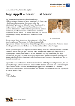 Ingo Appelt &ndash; Besser &hellip; ist besser!